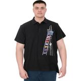 Mode XL U25304 Flag Siyah Polo Erkek T-shirt