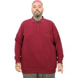 Mode XL U25822 Bordo Polo Waffle Erkek Kazak