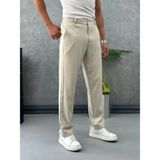 Modefendicom Baggy Kesim Düz Kumaş Pantolon - Krem