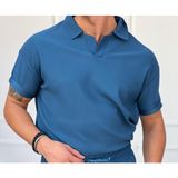 Modefendicom Fitil Desen Kesik Yaka Oversıze T-Shirt - Parlament Mavisi