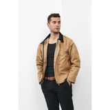 Modefendicom Kadife Yaka Baharlık Mont - Camel - 2XL
