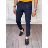 Modefendicom Pamuk Likra Kumaş Slimfit Kumaş Pantolon - Lacivert - 34