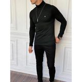 Modefendicom Slim Fit A Kalite Pamuk Tam Boğazlı Kazak - Siyah - XL