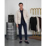 Modefendicom Slim Fit Baklava Desen Torba Cep Dolum Elyaf Mont - Krem - XL