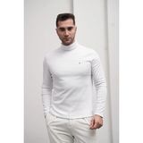 Modefendicom Slim Fit Italyan Kesim Tam Balıkçı Boğazlı Kazak - Beyaz - 2XL