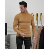 Modefendicom Slim Fit Italyan Kesim Tam Balıkçı Boğazlı Kazak - Sarı