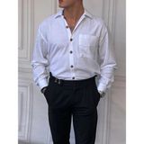 Modefendicom Tek Cepli Keten Yazlık Oversize Gömlek - Beyaz