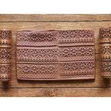 Model 111-Yılbaşı Kazağı Deseni Deboss & Emboss İkili Set - Polimer Kil Seramik Çamuru Doku Oklavası