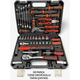Model 58 Parça Lokma Anahtar Takımı 1-2 ve 1-2 El Aletleri Seti 58 Parça
