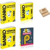 Model Eğitim Yayıncılık Model Lgs 8. Sınıf Banko Matematik Fen Türkçe ve Paragraf Soru Bankası 4lü Set+ Telefon Standı