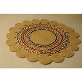 Model Halı Milda Jüt Halı Kilim 04 90x90cm Hasır El Örgüsü Yuvarlak - 90 x 90 cm