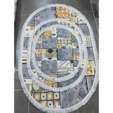 Modela 3'lü Set Banyo Halısı Kaymaz Taban Klozet Takımı (120X86 86X66 66X57) - Gri