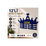 ModelAtölye 3D 12'li Kişiye Özel Madalya Askılığı | İsme Özel Madalya Standı | Sporcu Hediyesi | Duvar Dekoru | Renk Seçenekli