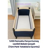 MODELHOME Beyaz Renkli %100 Pamuklu Soft Penye Kumaş Lastikli Bebek Yatağı Çarşafı (Tüm Park Yataklara Uyumlu) - 70 x 130 cm