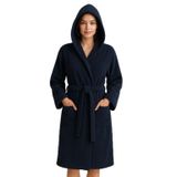modelhome lacivert renkli pamuklu kapşonlu büyüyk beden bornoz 4xl-5xl-6xl-7xl