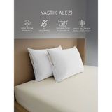 Modelhome Pamuk Sıvı Geçirmez 2’li Yastık Alezi Koruyucu | Koruyucu Yastık Kılıfı | 50 x 70 cm | - Beyaz