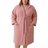 modelhome pamuklu kapşonlu büyük beden lacivert renkli bornoz 4xl-5xl-6xl-7xl ultra battal