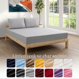 MODELHOME Ranforce Akfil Gri Lastikli Çarşaf 1 Adet Yastık Kılıflı Tek Kişilik Fitted Çarşaf Seti 90x190 - 90 x 190 cm