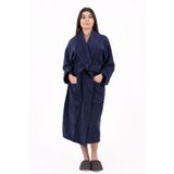 MODELHOME Soft Line %100 Pamuklu Şalyaka Lacivert Renkli (L-XL-2XL-3XL-4XL) Büyük / Battal Beden Bornoz
