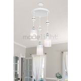 Modelight Akses Beyaz Kure Krom 3Lu Avize Opal Camli