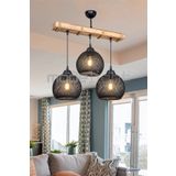 Modelight Aspen 3Lü Avize - Siyah Yumak Toplu/Salon-Oturma Odası-Çocuk Odası-Yemek Odası-Mutfak-Antre-Hol