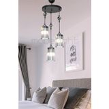 Modelight Ceylin 3Lu Siyah Optik Fume Camli Avize