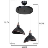 Modelight Gima Ikili Avize Siyah - 2