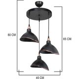 Modelight Gima Üçlü Avize Siyah - 3
