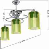 Modelight Işıl 3 Lü Avize Optik Limoni Camlı