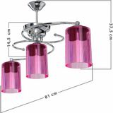 Modelight Işıl 3 Lü Avize Optik Pembe Camlı