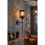 ModeLight Leon Aplik - Endüstriyel Retro Tel Kafesli Metal Duvar Aydınlatması- Salon Antre Aydınlatma Siyah