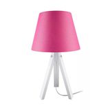 Modelight Pembe Abajur Beyaz Ayak