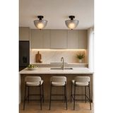 ModeLight Roma Füme Siyah Plafonyer Avize - Modern Retro Tavan Aydınlatması - Salon, Yatak Odası, Mutfak, Koridor, Antre Ve Hol Tavan Aydınlatması