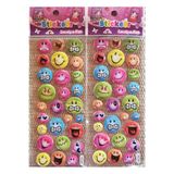 Modellino 2'li Set 48 Adetli Kabartmalı Çıkartmalı Sticker Etiket, Emoji, Kalp, Kuşlar, Gülen Yüz