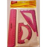 Modellino 3'lü Golden Kit Kırılmaz Esnek Flexible Cetvel Takımı - Pembe