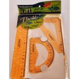 Modellino 3'lü Golden Kit Kırılmaz Esnek Flexible Cetvel Takımı - Turuncu
