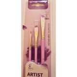 Modellino 3'lü Kesik Uçlu Akrilik Boya Yağlı Boya Artist Brushes Pastel Renkler Resim Fırçası Synthetic Fibr-Brush No: 2-6-10 - Lila NO:H-11D