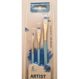 Modellino 3'lü Kesik Uçlu Akrilik Boya Yağlı Boya Artist Brushes Pastel Renkler Resim Fırçası Synthetic Fibr-Brush No: 2-6-10 - Mavi NO:H-11A