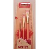 Modellino 3'lü Kesik Uçlu Akrilik Boya Yağlı Boya Artist Brushes Pastel Renkler Resim Fırçası Synthetic Fibr-Brush No: 2-6-10 - Pembe NO:H-11B