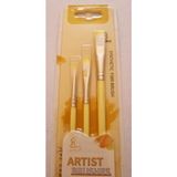 Modellino 3'lü Kesik Uçlu Akrilik Boya Yağlı Boya Artist Brushes Pastel Renkler Resim Fırçası Synthetic Fibr-Brush No: 2-6-10 - Sarı NO:H-11C