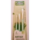 Modellino 3'lü Kesik Uçlu Akrilik Boya Yağlı Boya Artist Brushes Pastel Renkler Resim Fırçası Synthetic Fibr-Brush No: 2-6-10 - Yeşil NO:H-11E