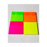 Modellino 4'lü 4 Renk Neon Parlak Renkler Şeffaf Yapışkanlı Kare Postit 50 Sayfa Dmnc 75x75mm