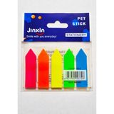 Modellino 5 Renk Film Index Pet Stick Seperatör Ayraç 100 Sayfa Ok Tipi Yapışkanlı Kitap Ayracı 5X20