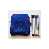 Modellino 6'lı Fineliner Keçe Uçlu Kalem - Piano Mavi Siyah Kırmızı Yeşil Mor Lila + Mavi Kalemlik Çantasıyla