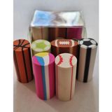 Modellino 6'lı Paket Sports Silgi / Futbol Voleybol Basketbol Beyzbol Tenis Hentbol Topları Desenli Silgiler - Tek ürün