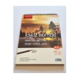 Modellino A4 Eskiz Defteri Üstten Metal Spiralli Dmnc Sketch Art Book 160gr 25 Yaprak