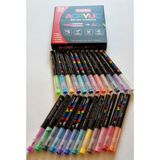 Modellino Brush Akrilik Marker Ufen Fırça Uçlu Akrilik Kalem Markör - 12 / 24 / 60 Renk Seçenekli - 24 Renk Fırça Uçlu Marker