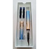 Modellino Dolma Kalem 2 Kartuş Tüplü Sert Pvc Kutulu Soft Pastel ve Metalik Renk Seçenekli - 1 Adet - Pastel Mavi Altın