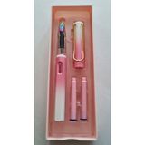 Modellino Dolma Kalem 2 Kartuş Tüplü Sert Pvc Kutulu Soft Pastel ve Metalik Renk Seçenekli - Pastel Pembe Beyaz