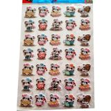 Modellino Kabartma Sticker Etiketler 30 x 17 cm Emoji Kalp Hayvanlar Bayrak Meyveler Smiley Kuşlar Kelebekler - ALP-524